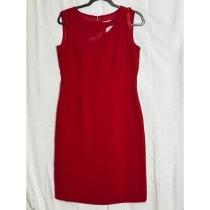 DANNY & NICOLE Red Sheath Dress with Neck Cutout Bow Accent Size 6